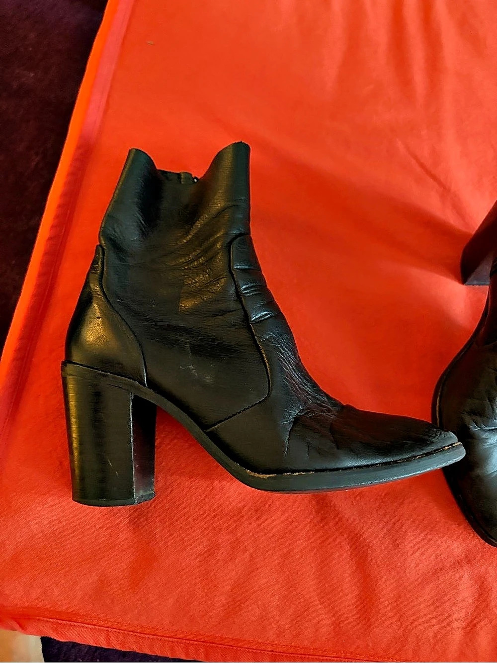 Black Heeled Ankle Boots - Real Soft Leather from Top Shop